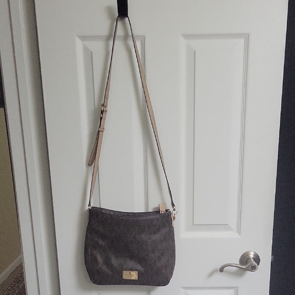 Michael Kors Brown Suede-Like Crossbody Bag with Gold Hardware - Picture 4 of 11